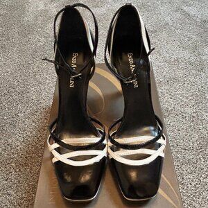 Enzo Angiolini Eabreton Heels – Black White Patent Leather – Women’s 7 Stiletto